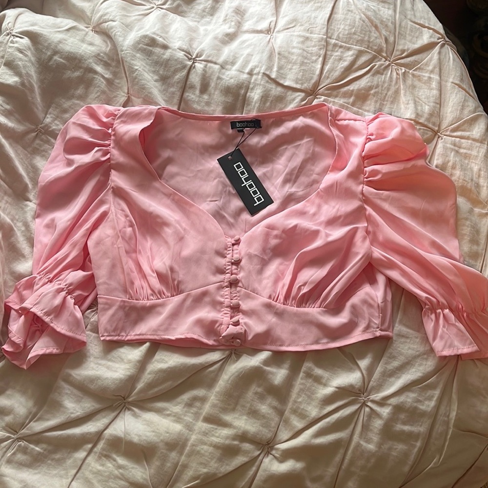 Candypink Puff Sleeve Top from Boohoo, never worn with tags!